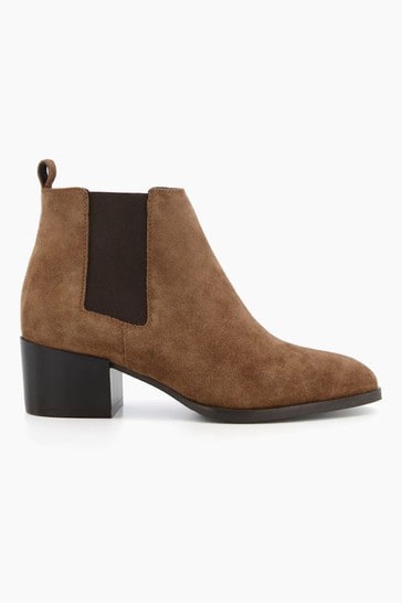 Dune London Brown Payger Casual Ankle Boots