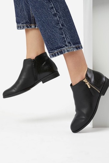 Sinds bedelaar vertaler Buy Dune London Black Pandie Side Zip Cropped Ankle Boots from Next  Netherlands