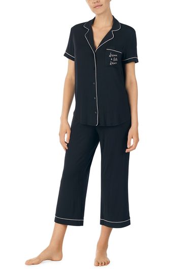 kate spade new york Black Cropped Leg Pyjama Set