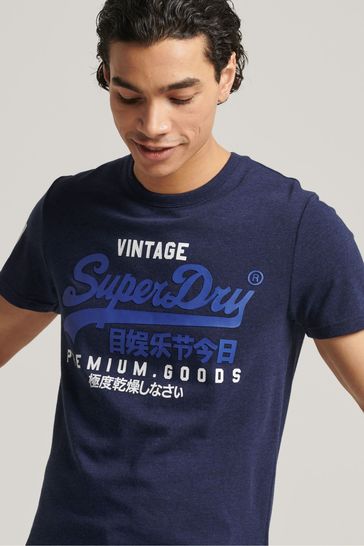 Superdry Blue Essential Logo Embriodery T-Shirt