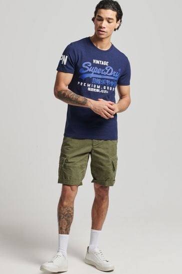 Buy Superdry Blue Vintage Logo Next T-Shirt from USA