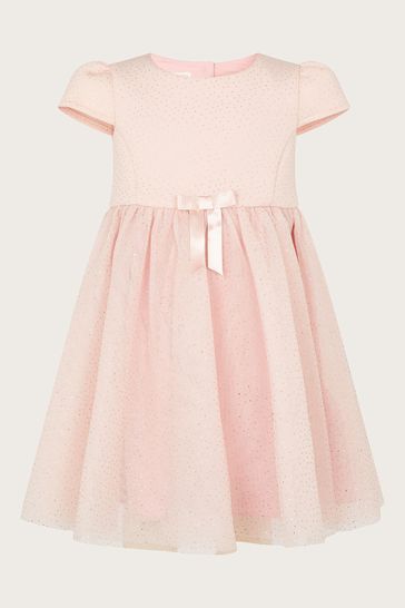 Monsoon Baby Pink Freya Scuba Glitter Dress