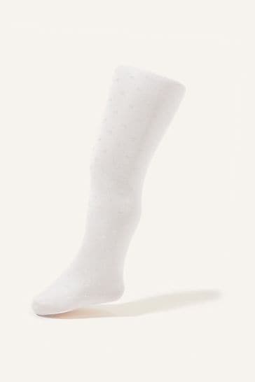 Buy Monsoon Baby White Bridal Spot Tights from Next Luxembourg