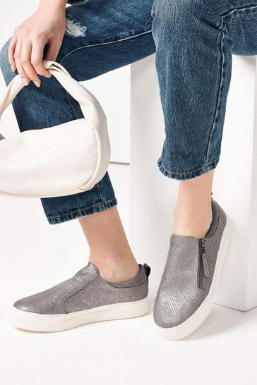 Grey Forever Comfort® Side Zip Slip On Trainers