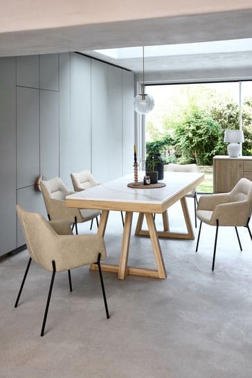 Marble dining table oak outlet furniture