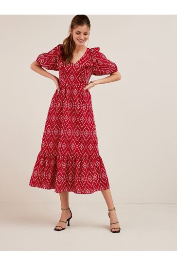 Buy Broderie Midi Dress from Next Luxembourg