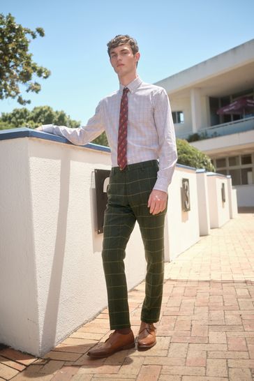 Mens nova check shop trousers