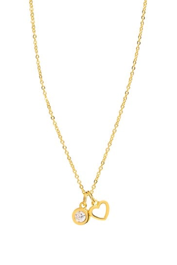 Pure Luxuries London Kouris Yellow Gold Plated Silver And Cubic Zirconia Necklace