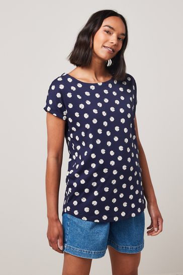 Buy Daisy Print Blue White Cap Sleeve T Shirts 3 Pack from Next