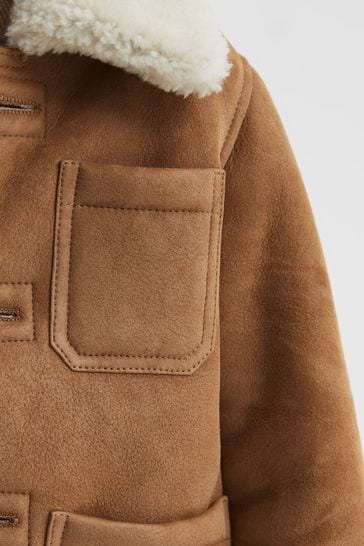 Reiss mens hot sale shearling jacket