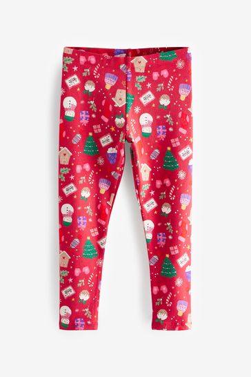Buy Red White Purple Green Christmas Print Leggings 3 16yrs from