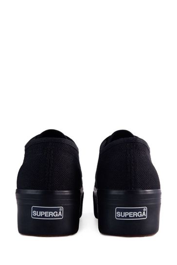 Superga 279 linea flatform trainers in black on sale