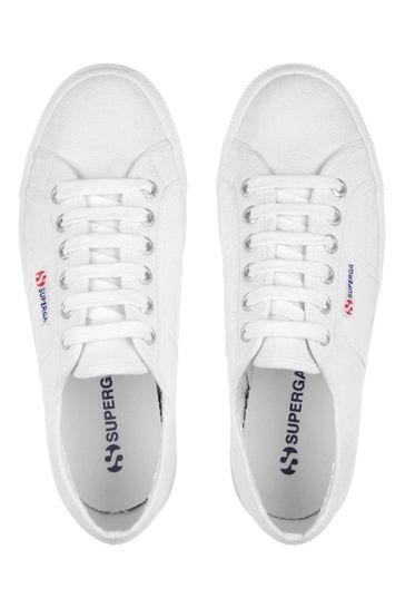 Superga white canvas clearance sneakers