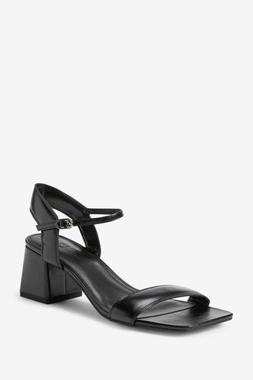 Next black block heel sandals hotsell