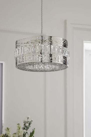 Chrome pendant sales light shade