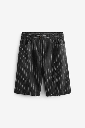 Black striped shop shorts