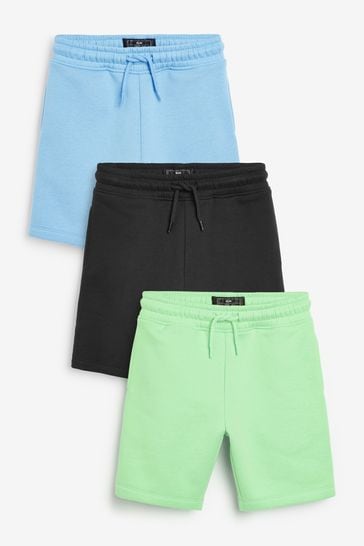 Navy/Blue/Mint Green 3 Pack Jersey Shorts (3-16yrs)