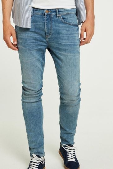 Springfield Medium Blue Wash Distressed Skinny Jeans
