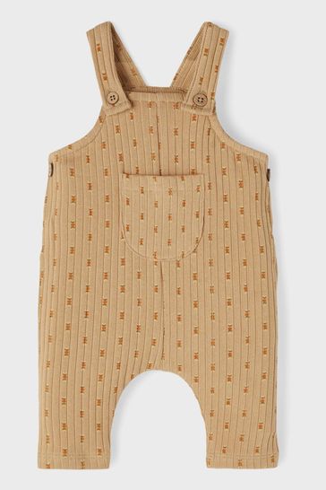 Lil'Atelier Baby Beige Sweetie Print Ribbed Dungarees