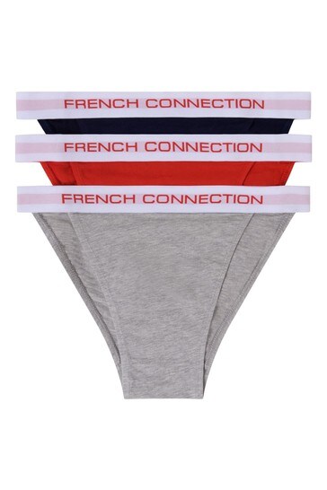 French Connection Blue Tanga Brief 3 Pack