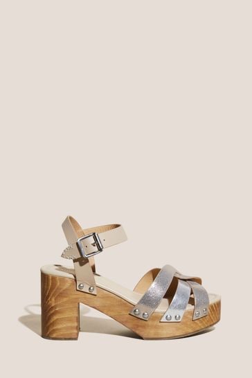 Buy White Stuff Natural Twist Leather High Clog Sandals from Next