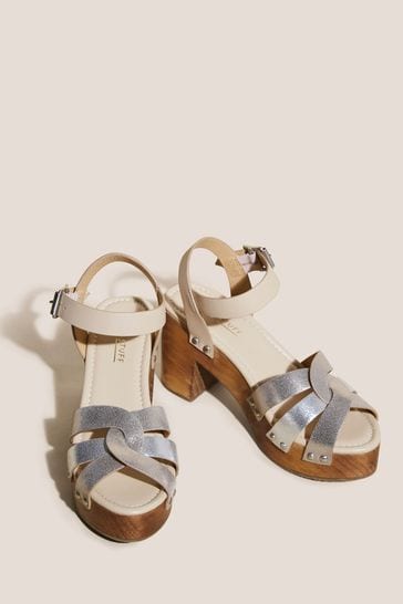 Buy White Stuff Natural Twist Leather High Clog Sandals from Next