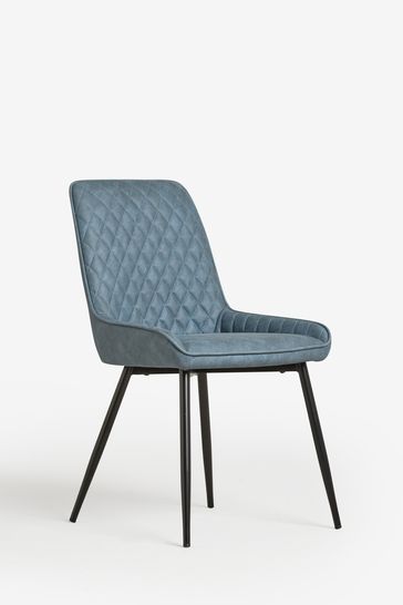 Navy blue faux top leather dining chairs