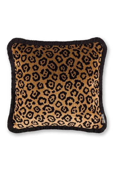 Paloma Home Gold Velvet Leopard Cushion