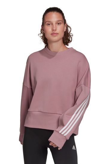 adidas Pink Future Icons 3-Stripes Womens Sweatshirt