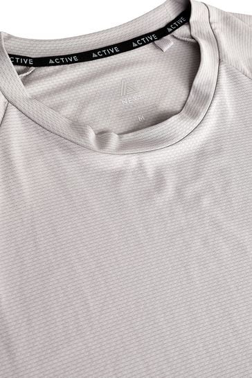 Grey Active Gym and Training Textured T-Shirt