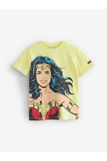 Wonder Woman Yellow Short Sleeve Superhero T-Shirt (3-16yrs)