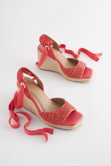 Cerise pink discount wedge sandals
