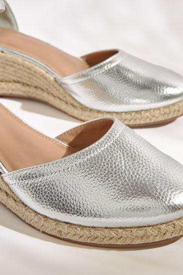 Silver wedges closed toe store