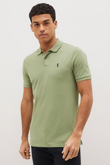 Pistachio Green Slim Pique Polo Shirt