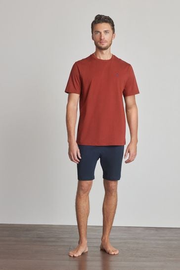 Red/Navy Shorts Jersey Pyjama Set