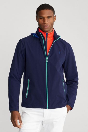Polo Golf by Ralph Lauren Navy Blue Hooded Windbreaker Anorak Jacket