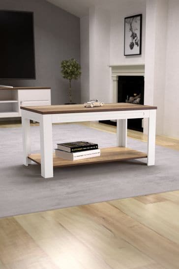 AVF White Whitesands Rustic Wood Effect Coffee Table