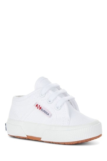 Buy Superga White 2750 Bebj Baby Classic Lace Up Trainers from