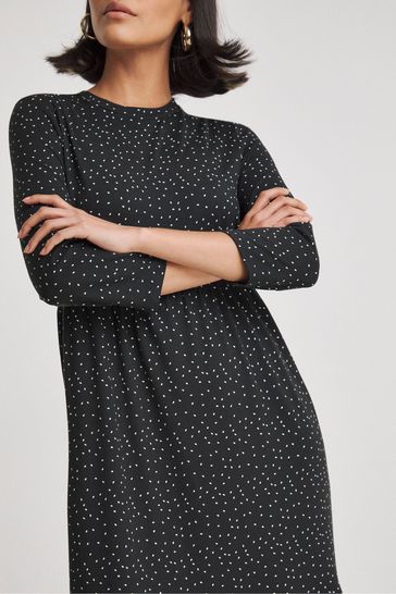 Buy Simply Be Spot Supersoft Tiered Black Midi Dress from Next USA