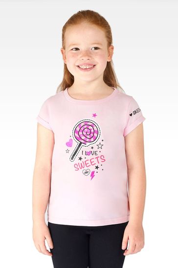 Skechers Pink Glitter Print T-Shirt