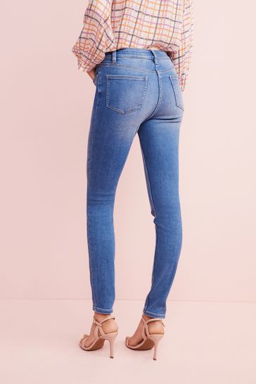 High waisted tartan skinny jeans outlet