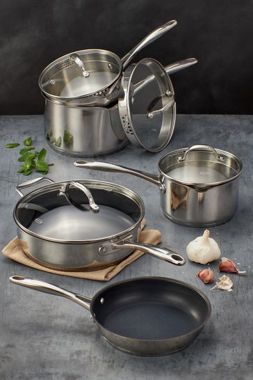 Stellar Silver 7000 5 Piece Draining Saucepan Set