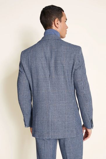 Buy Moss Tailored Fit Light Blue Check 