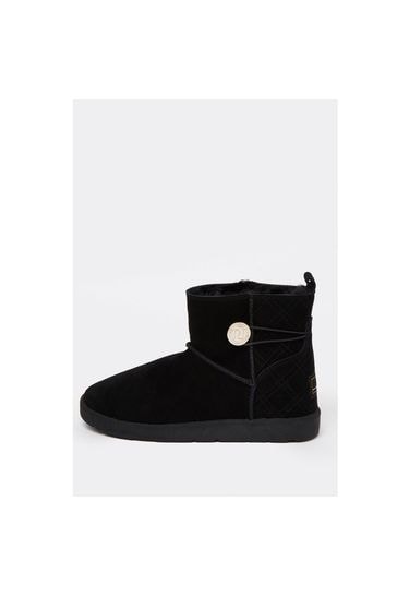 River Island Black Quilted Fur Lined Boots