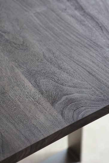Grey solid top wood dining table