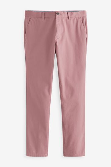 Pink Skinny Fit Stretch Chino Trousers