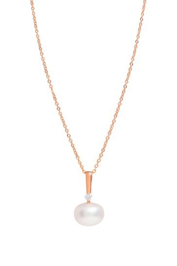 Pure Luxuries London Womens Silver Diaz Freshwater Pearl Necklace