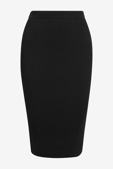 Calvin Klein Black Technical  Knit Pencil Skirt