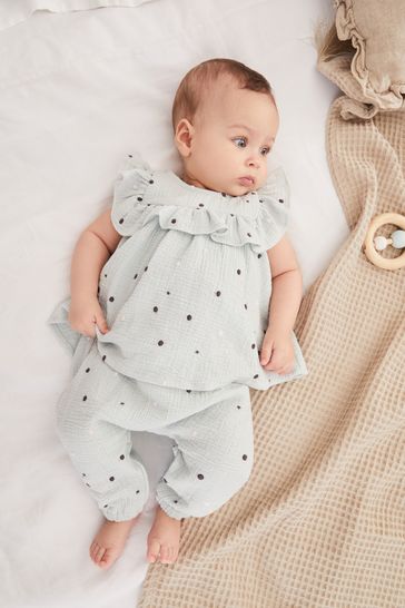 Mint Velvet Polka-Dot Frill Set