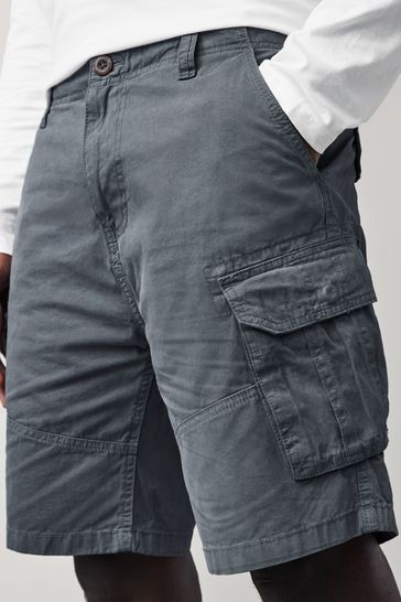 Blue Cotton Cargo Shorts